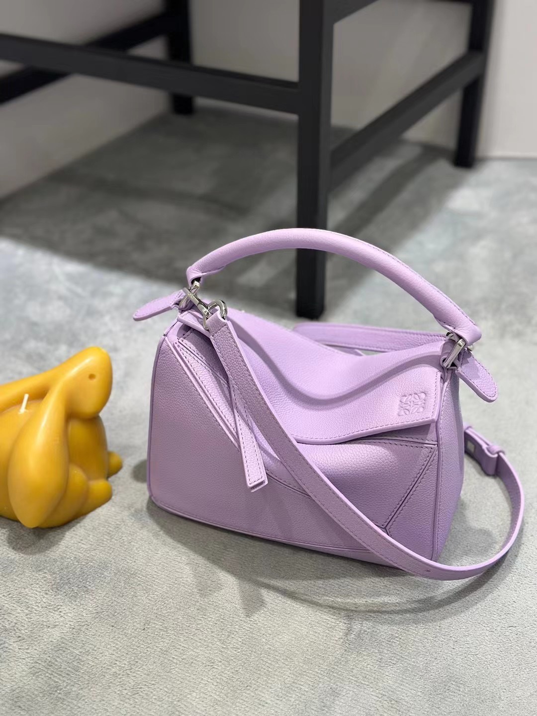 Loewe Small Puzzle Bag in Soft Grained Calfskin Light Purple